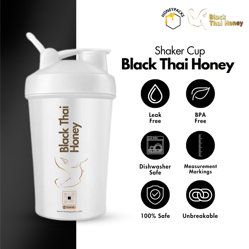 Black Thai Honey Shaker Bottle - White