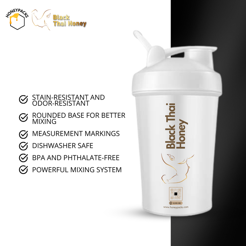 Black Thai Honey Shaker Bottle - White
